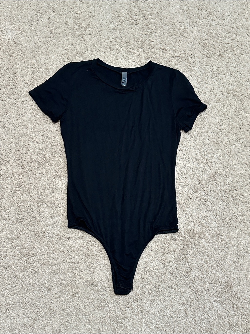 Alya Black Crew Neck Short Sleeve Top